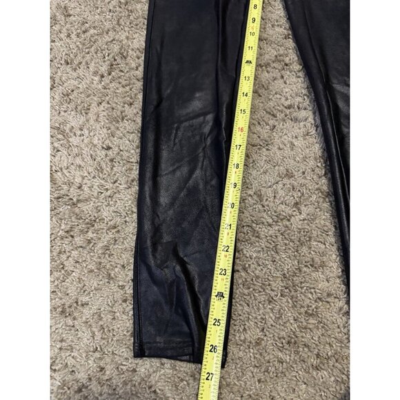 SPANX Faux Leather Leggings High Waisted Tummy Control Black Size XL - Picture 5 of 7